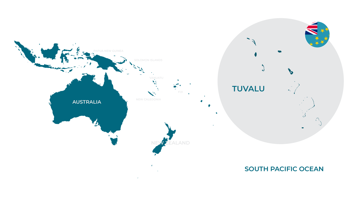 Transparent Map of Tuvalu