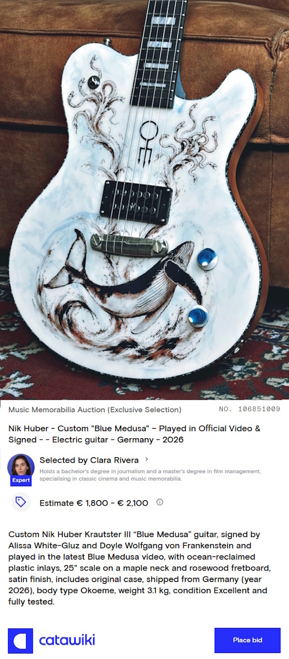 Nik Huber custom guitar by Alissa White-Gluz